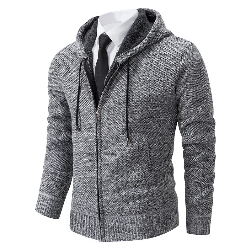 Men's Fleece Warm Zipper Cardigan – Stand Collar Sports Coat