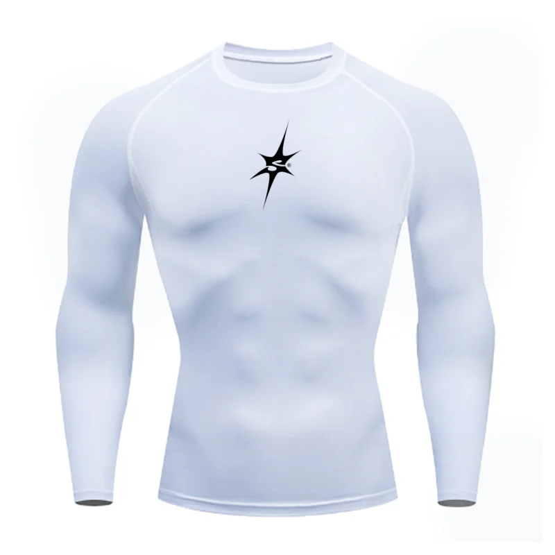 Men's Compression Running T-Shirt Long Sleeve Tight Fitting Fitness Sportswear Training Jogging Top Gym Dry Rashguard