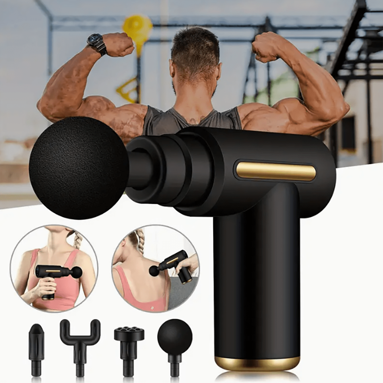 Fascia Electric Massager Gun, Deep Tissue Percussion Electric Muscle Massager, Portable Handheld Motor, Relieves Muscle Tension, For Sports Gym
