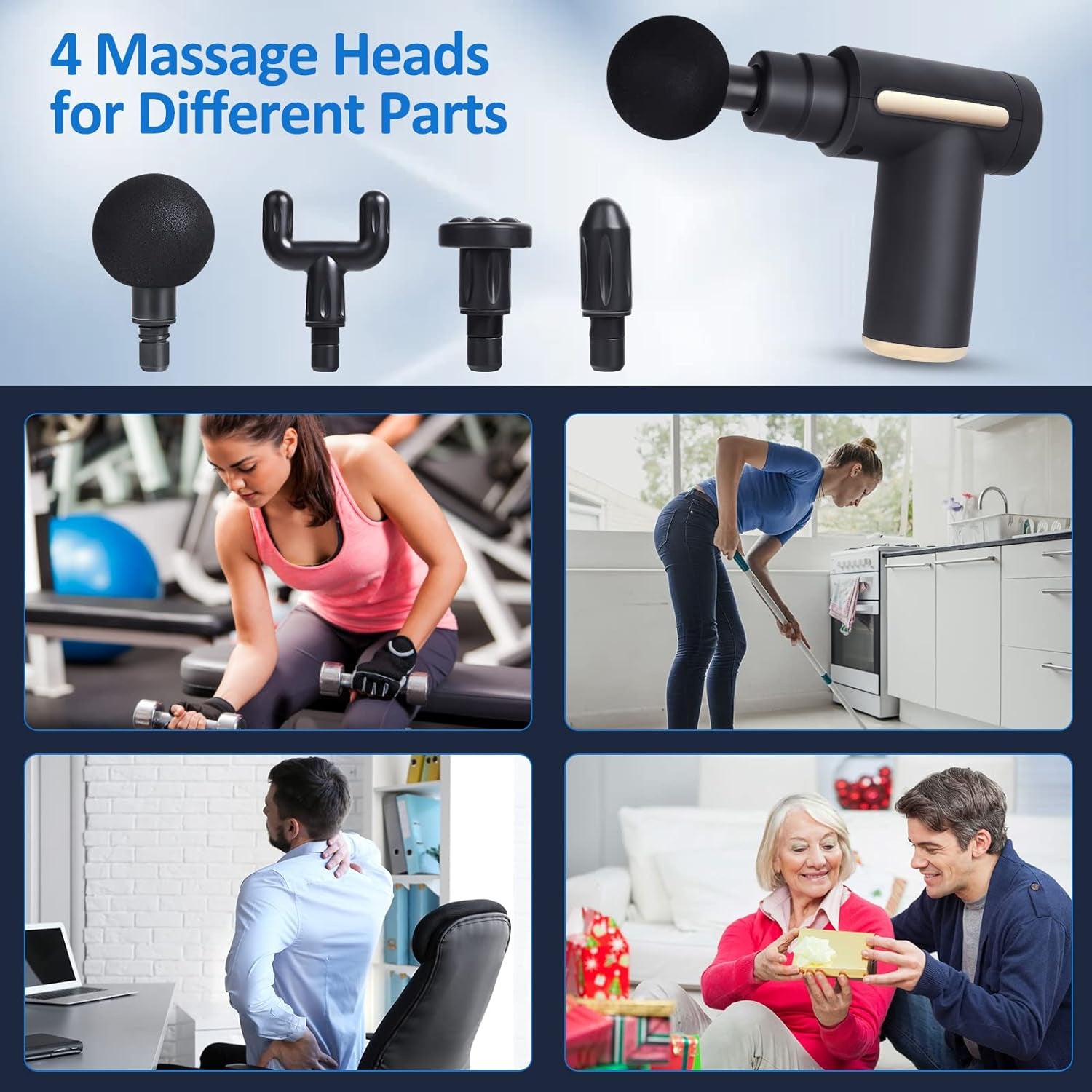Fascia Electric Massager Gun, Deep Tissue Percussion Electric Muscle Massager, Portable Handheld Motor, Relieves Muscle Tension, For Sports Gym