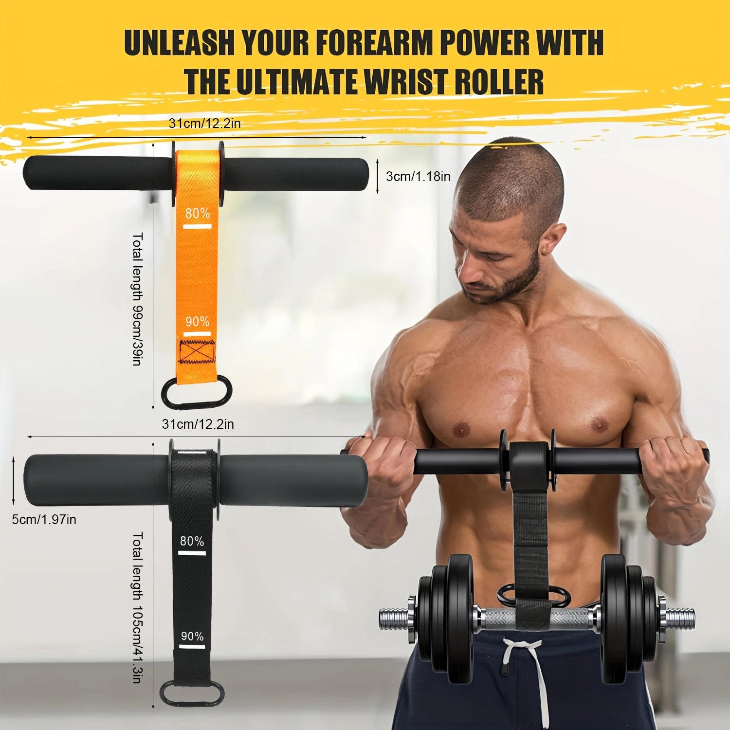 Forearm Strength Trainer Wrist Roller – Adjustable Non-Slip Home Gym Equipment
