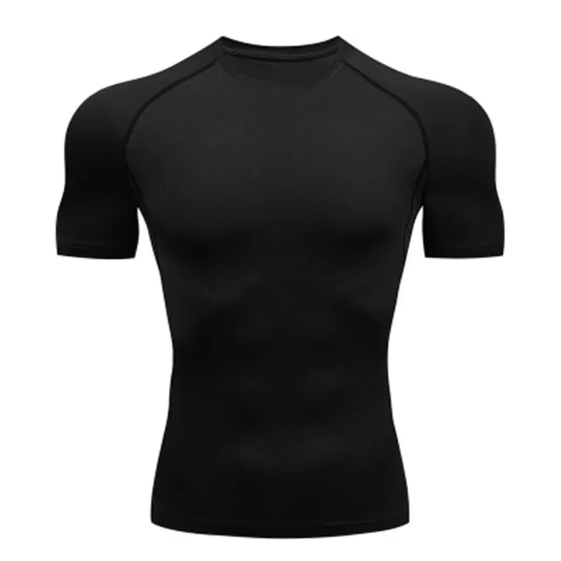 Men's Bat-Man Compression Gym T-Shirt – Tight Elastic Training Shirt