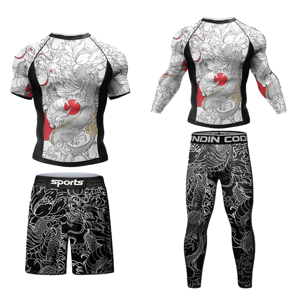 Men's  Tshirt Masculine Long Sleeve Rashguard BJJ jiu jitsu Boxing Jersey
