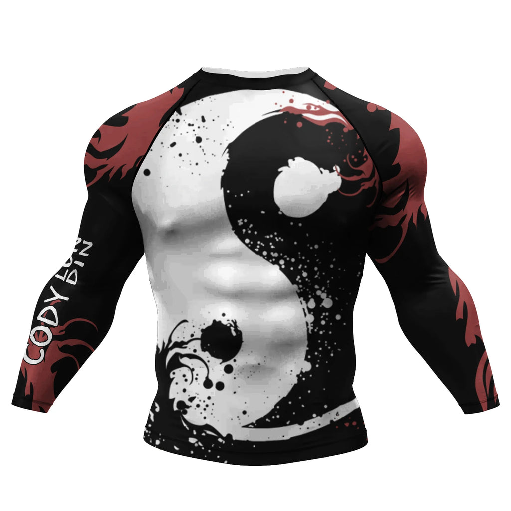 Men's  Tshirt Masculine Long Sleeve Rashguard BJJ jiu jitsu Boxing Jersey