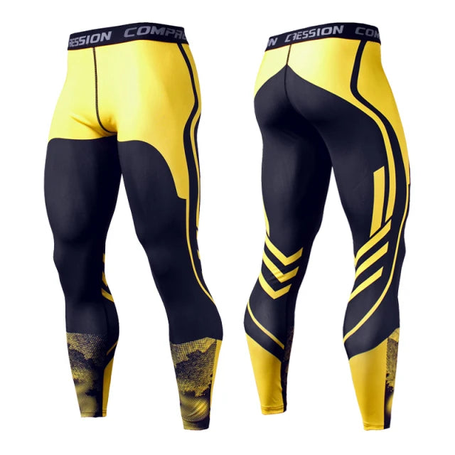 Men's Running Compression Leggings – Quick Dry Gym Fitness Tights