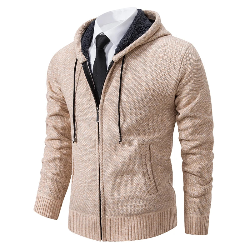 Men's Fleece Warm Zipper Cardigan – Stand Collar Sports Coat