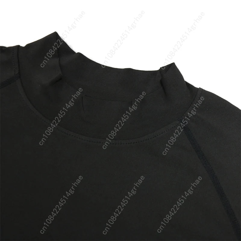 Anime Printed Men's Compression Turtleneck Shirt