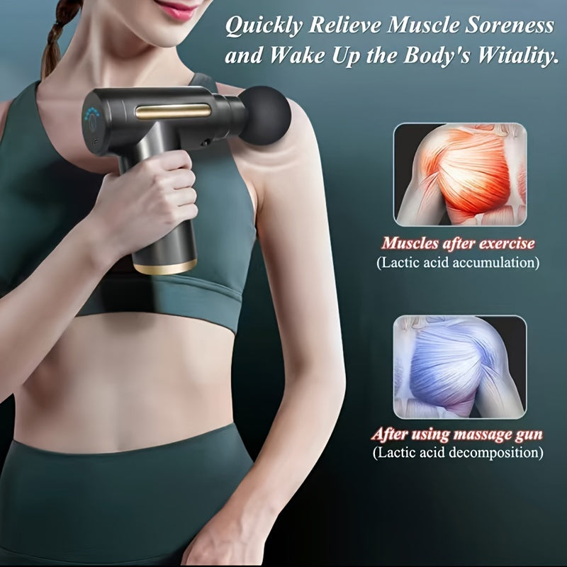 Fascia Electric Massager Gun, Deep Tissue Percussion Electric Muscle Massager, Portable Handheld Motor, Relieves Muscle Tension, For Sports Gym