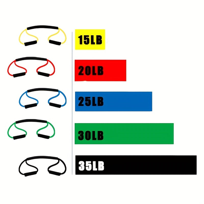 8-Shaped Boxing Tension Belt: Get Fit With Rubber Resistance Band For Men & Women's Outdoor Gym, Karate, Boxing, Yoga & Pilates Training!