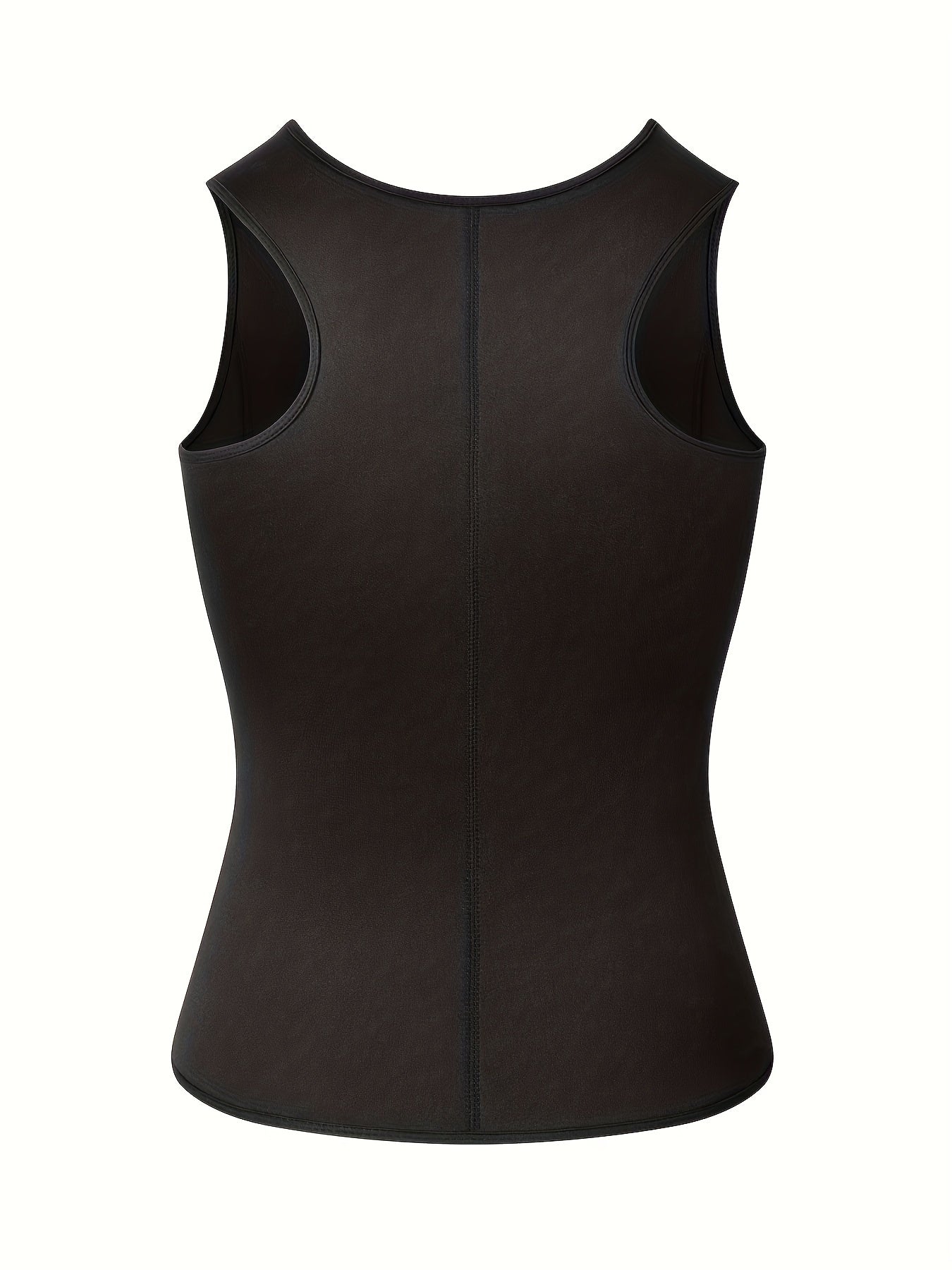Slim Athletic Mid Stretch Compression Vest - Men's Zip Up Waist Trainer Body Shaper Tank Top For Workout Fitness Gym