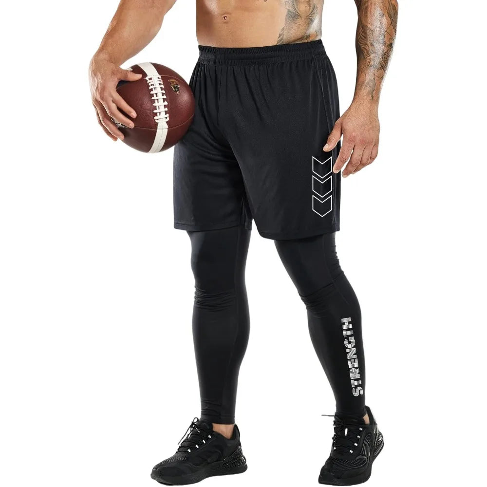 Men Training Athletic Pants Quick Dry Running Leggings Gym Workout Compression Pants