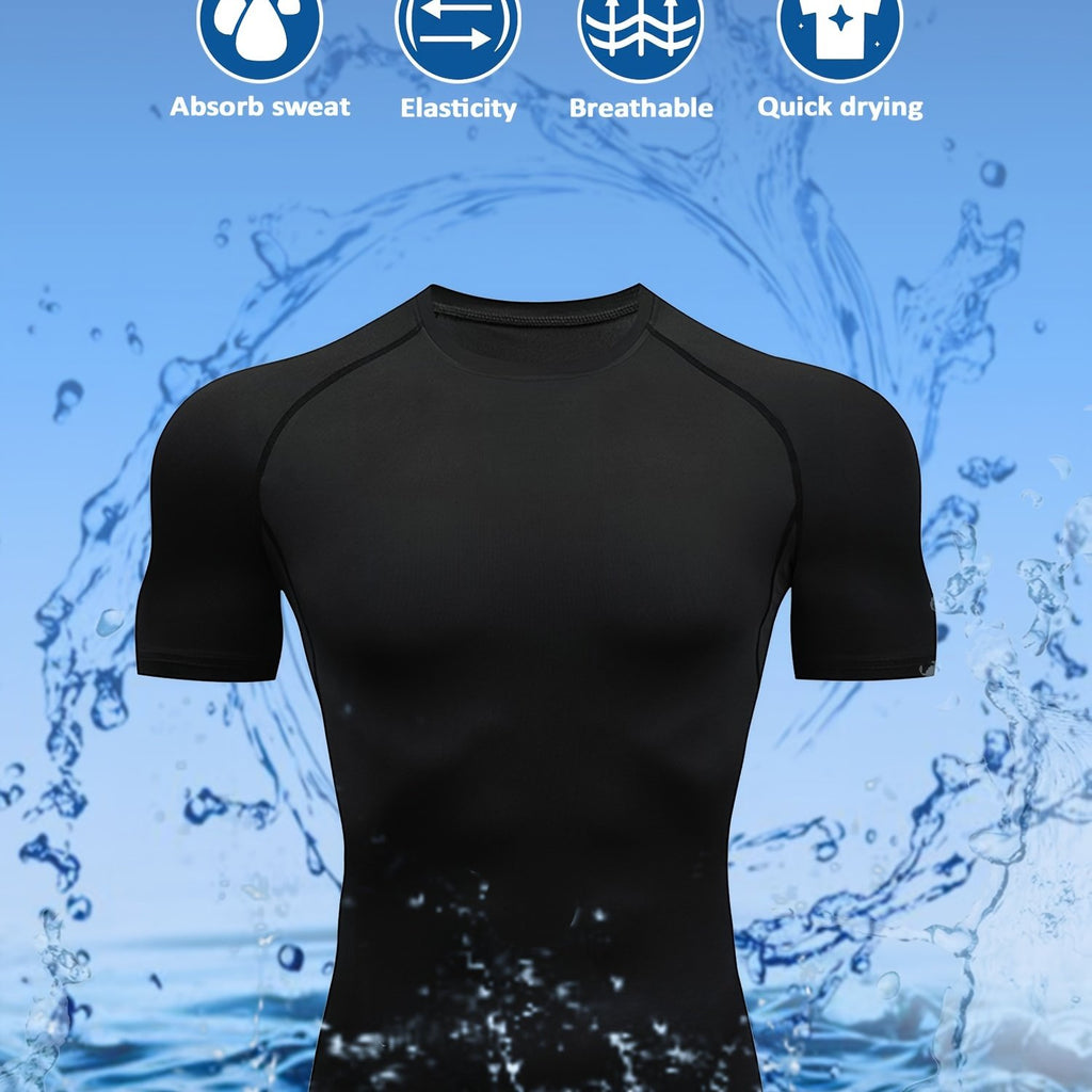 Ultra-Soft ComfyFit T-Shirt - Quick-Drying, Highly Stretchy, Sweat-Absorbing, Breathable, and Moisture-Wicking for Men's Summer Outdoor Fitness Activities and Sports - Ideal for Gym, Running, Cycling, and Hiking