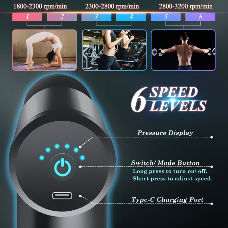 Fascia Electric Massager Gun, Deep Tissue Percussion Electric Muscle Massager, Portable Handheld Motor, Relieves Muscle Tension, For Sports Gym