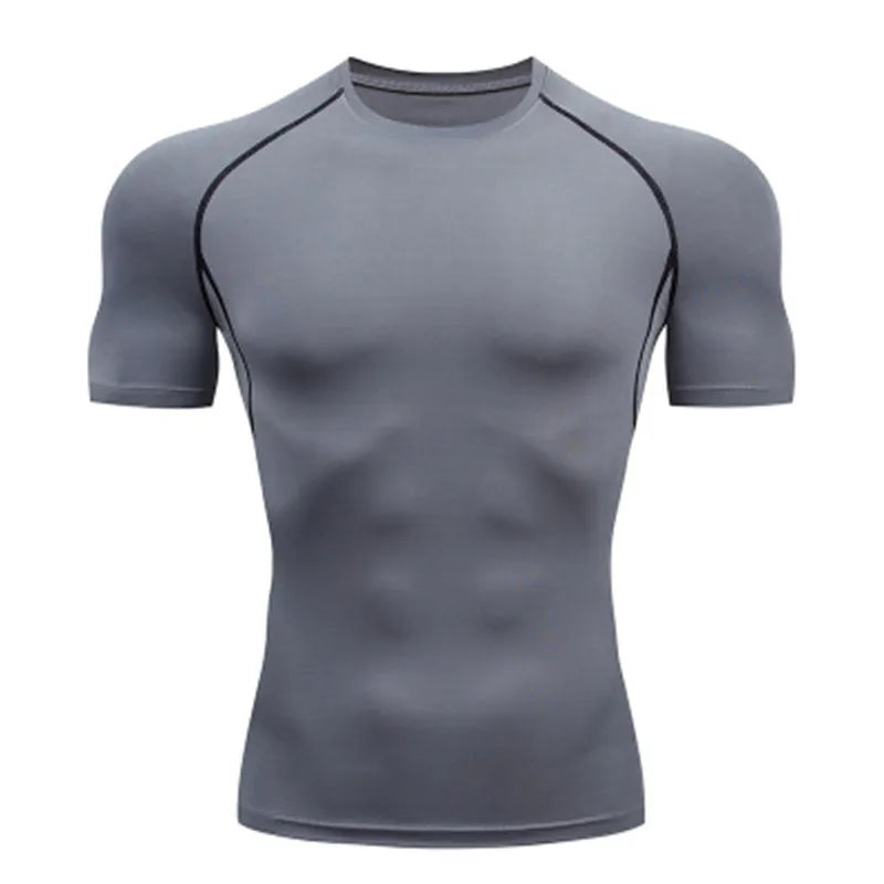 Men's Bat-Man Compression Gym T-Shirt – Tight Elastic Training Shirt