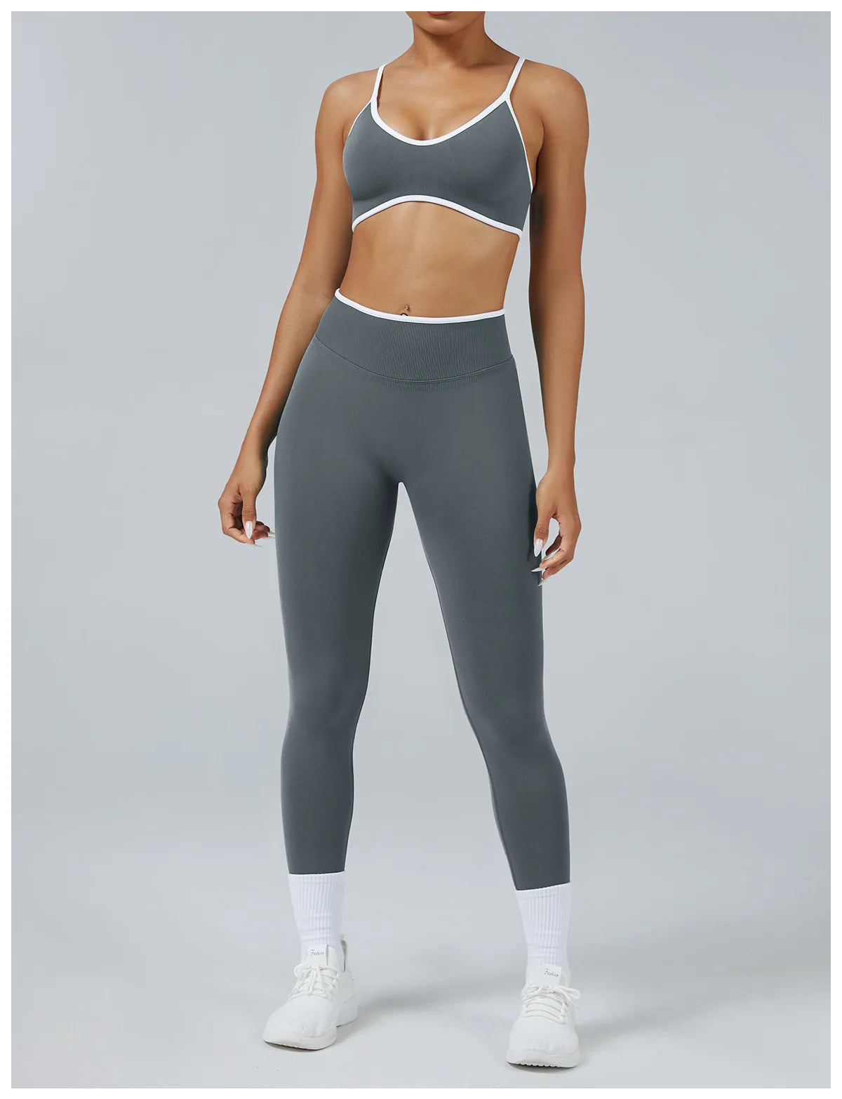 Women's Color Block Yoga Set – Sports Bra & High Waist Shorts