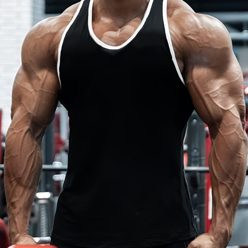Men's Premium Sleeveless Round Neck Tank Top - Ultra-Lightweight, Breathable, Moisture-Wicking, Quick-Drying Active Undershirt for Summer Gym Fitness, Running, Jogging, Cycling, Yoga, Training, and Outdoor Activities - Perfec