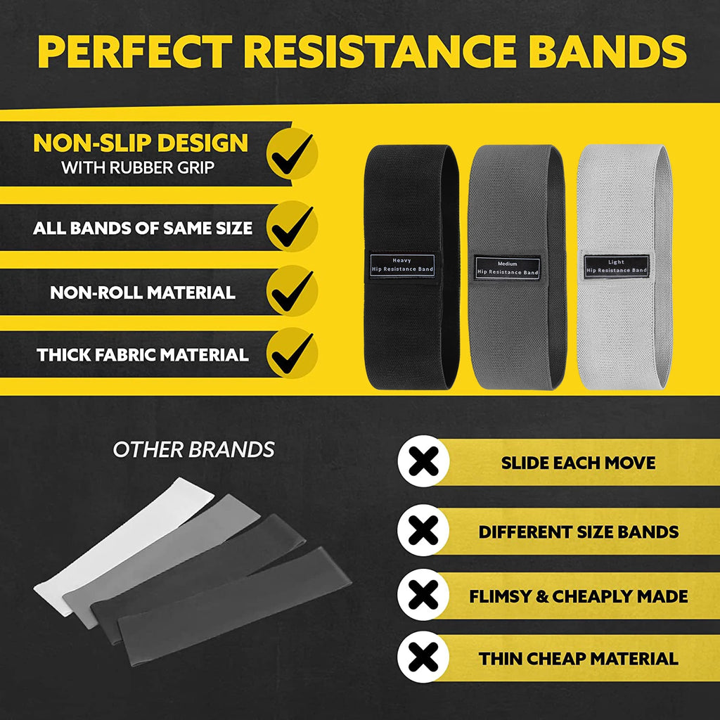 Fabric Resistance Hip & Booty Bands – Glute Thigh Workout Loops