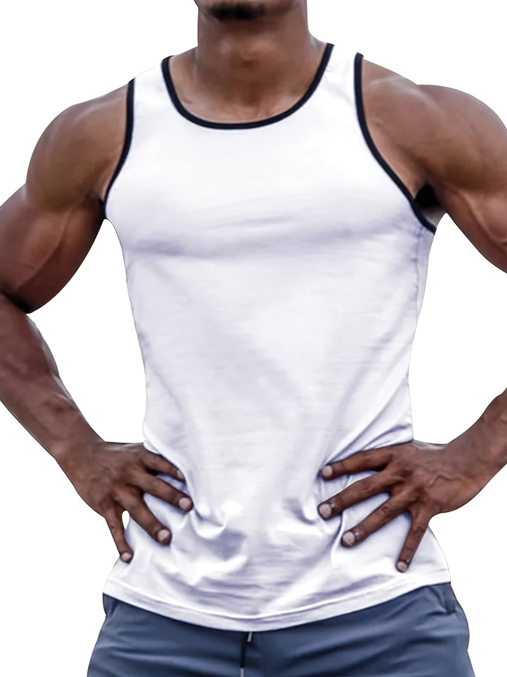 Men's Premium Sleeveless Round Neck Tank Top - Ultra-Lightweight, Breathable, Moisture-Wicking, Quick-Drying Active Undershirt for Summer Gym Fitness, Running, Jogging, Cycling, Yoga, Training, and Outdoor Activities - Perfec