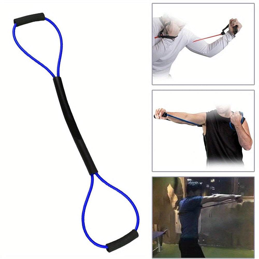 8-Shaped Boxing Tension Belt: Get Fit With Rubber Resistance Band For Men & Women's Outdoor Gym, Karate, Boxing, Yoga & Pilates Training!