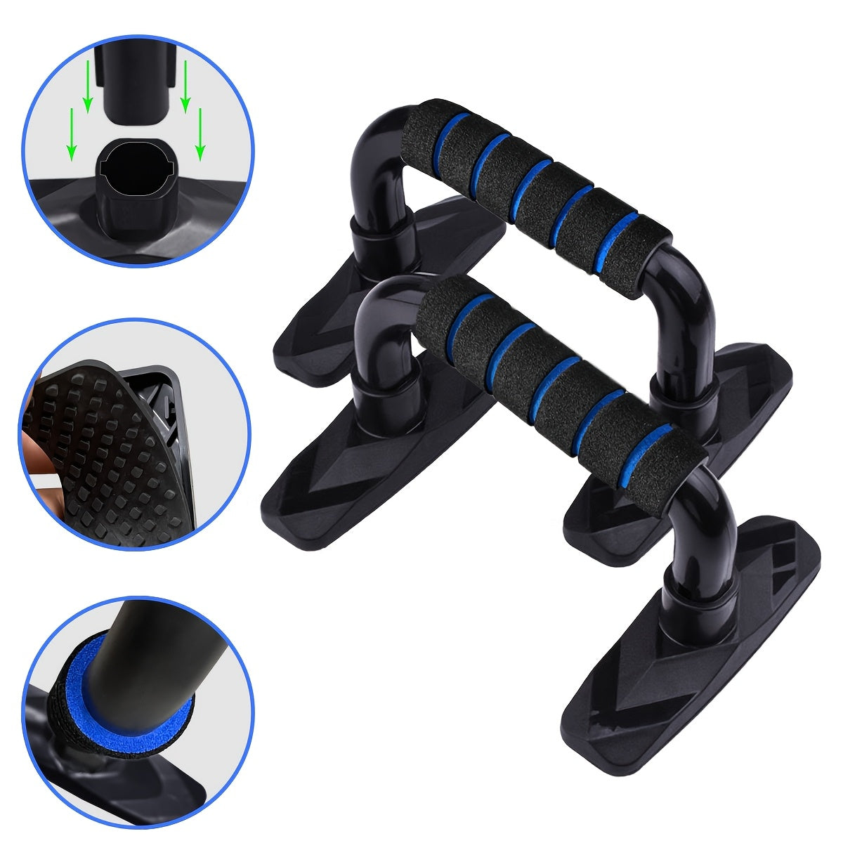 1 Pair Ergonomic Push-Up Bars for Men - Non-Slip, Portable Strength Training Stands with Textured Grip, 300 lbs Capacity, Ideal for Home & Gym Workouts, Easy Assembly, Gym Accessories