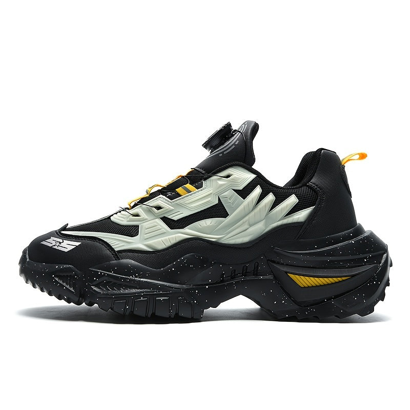 Men's Breathable Running Shoes, Lightweight Sneakers with Cushioned TPU Sole, Lace-Up Closure, Non-Slip Rubber Outsole, Gym Jogging Fitness Footwear, Striped Design, Comfortable Fit, All-Season for Fitness Enthusiasts