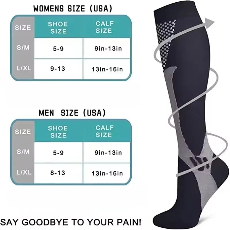 Compression Socks for Preventing Varicose Veins Pain Care Long Socks for Sports Anti Fatigue Compression Socks