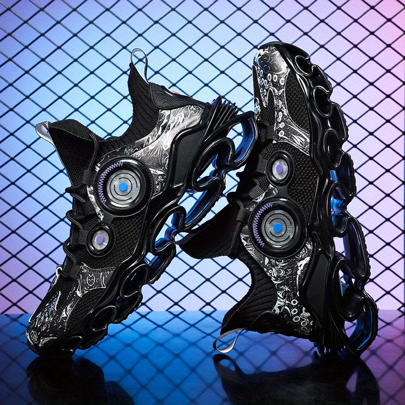 Men's Trendy Breathable Shock-Absorbing Blade Sneakers For Jogging Tennis Gym, Spring And Summer