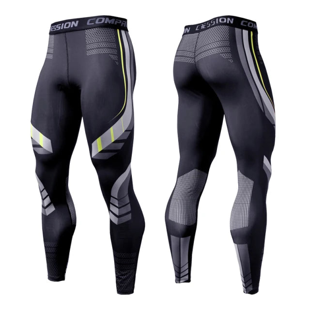 Men's Running Compression Leggings – Quick Dry Gym Fitness Tights