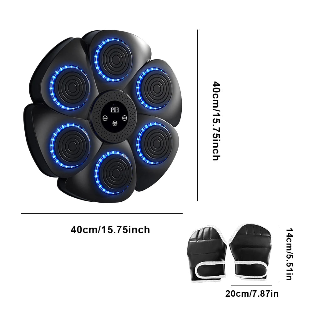 Music Boxing Machine Smart Bluetooth-Compatible Boxing Machine Wall Mounted Workout Boxing Target Machine RGB Light for Home Gym