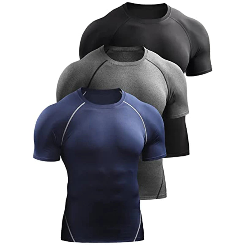 Men's Compression T-Shirt 2025 – Quick Dry Athletic Gym Workout Shirt