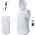 Men'S "Victory" Print Athletic Tank Top - Sleeveless, Breathable & Moisture-Wicking Hooded Vest for Gym, Cycling, Outdoor Sports, Basketball & More - Light Gray, Gym Wear | Hooded Vest | Moisturewicking Fabri