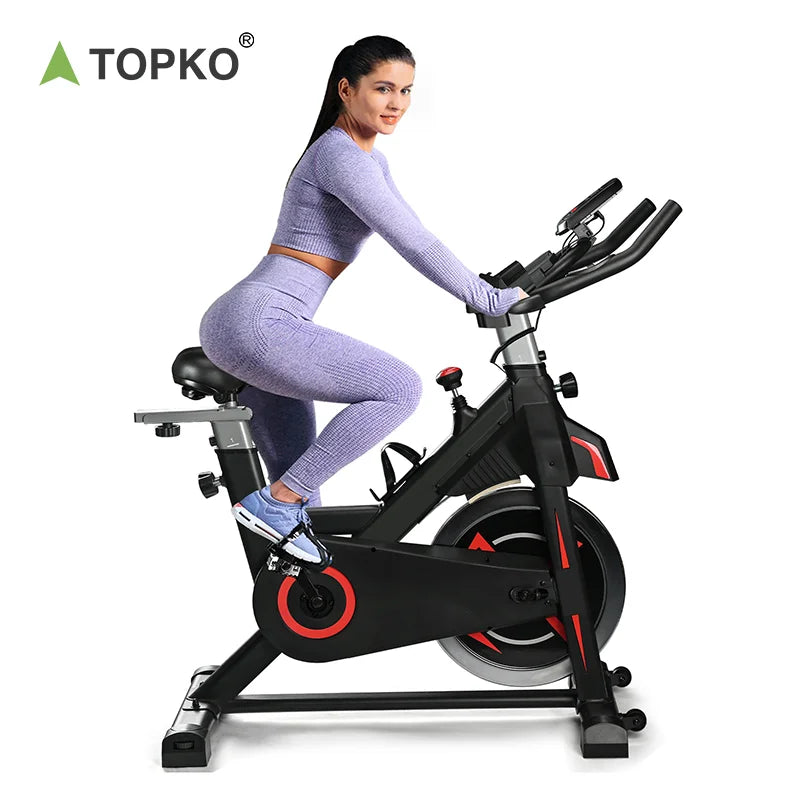 TOPKO US Warehouse Adjustable Height and Seat Fitness for Spinning Bike Steel Exercise Spin Bike for Home Gym Use Spinning Bike