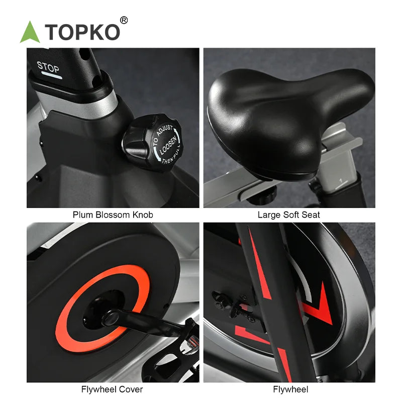 TOPKO US Warehouse Adjustable Height and Seat Fitness for Spinning Bike Steel Exercise Spin Bike for Home Gym Use Spinning Bike