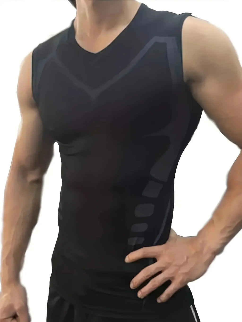 Mens Sleeveless Quick Dry Compression Tank Top - Breathable, Lightweight, Moisture-Wicking, Four-Way Stretch for Running, Traini