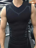 Mens Sleeveless Quick Dry Compression Tank Top - Breathable, Lightweight, Moisture-Wicking, Four-Way Stretch for Running, Traini