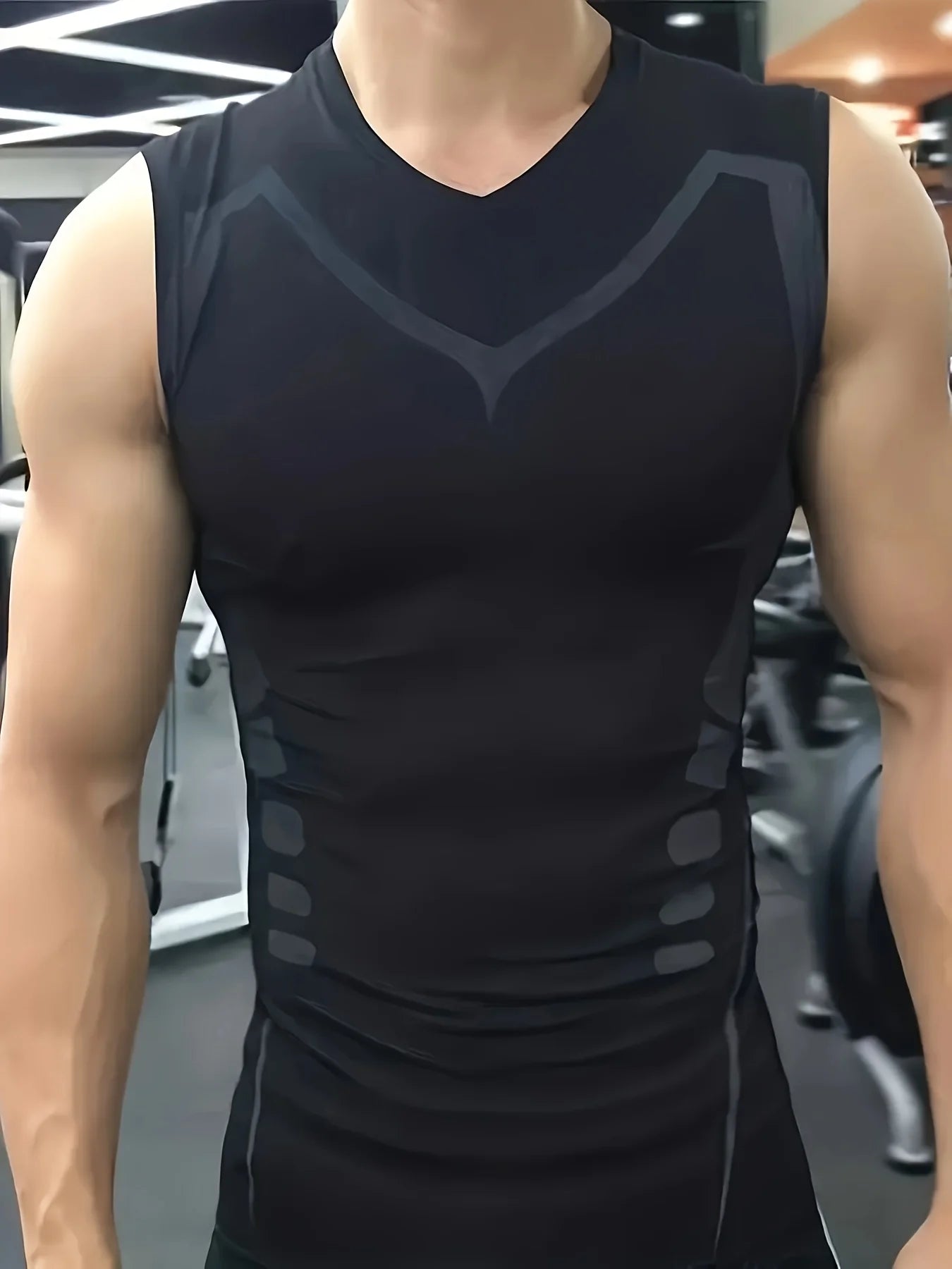 Mens Sleeveless Quick Dry Compression Tank Top - Breathable, Lightweight, Moisture-Wicking, Four-Way Stretch for Running, Traini