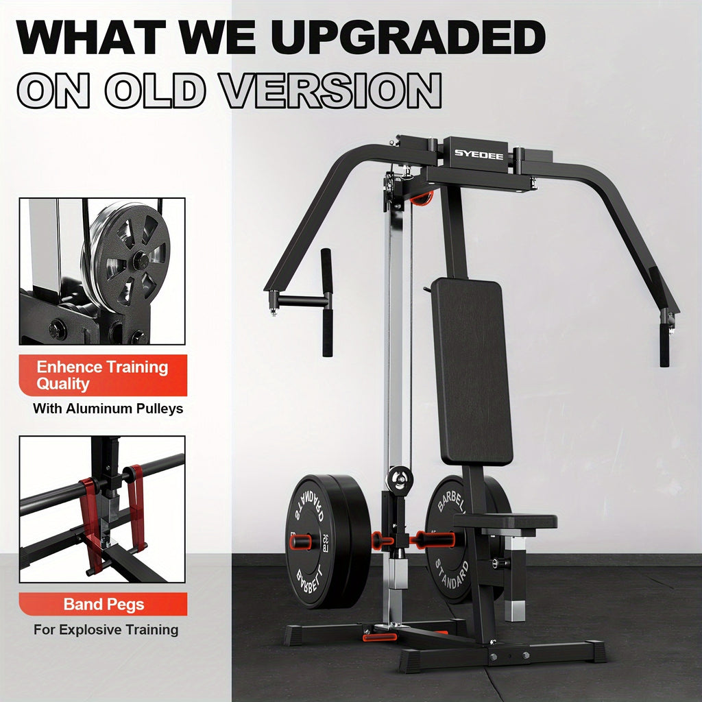 Chest Fly & Reverse Delt Machine - Adjustable Plate-Loaded Upper Body Trainer for Pectoral & Rear Deltoid Development, Compact Home Gym Equipment with Comfortable Padding, Red/Black