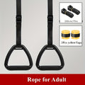 2pcs PUMPMUSCLE Gymnastic Rings, Black, Non-Slip, Adjustable Straps, Iron and PA (Polyamide, Nylon), with 2pcs Yellow Tape, for Universal Strength Training, Pull-Ups, Gym Workout & Outdoor Training, Without Battery