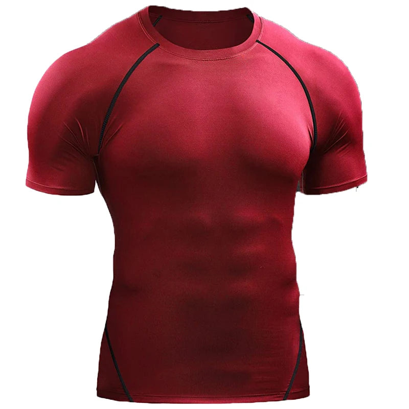 Men's Compression T-Shirt 2025 – Quick Dry Athletic Gym Workout Shirt