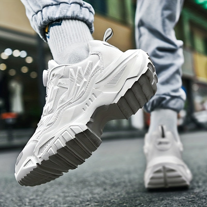 Men's Breathable Running Shoes, Lightweight Sneakers with Cushioned TPU Sole, Lace-Up Closure, Non-Slip Rubber Outsole, Gym Jogging Fitness Footwear, Striped Design, Comfortable Fit, All-Season for Fitness Enthusiasts