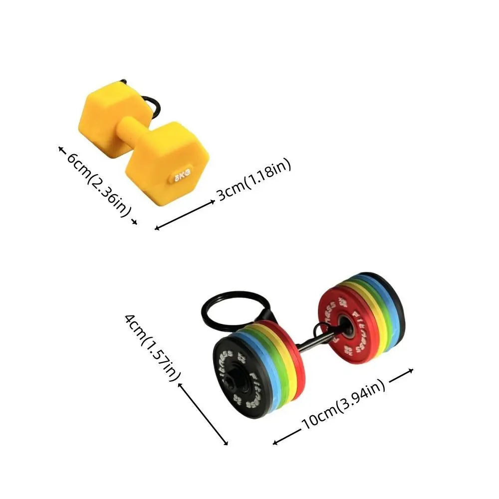 PVC Mini Barbell Keychain Barbell Sheet Detachable Dumbbell Keychain Fitness Equipment Simulation Gym Feedback Gift Sports Prize