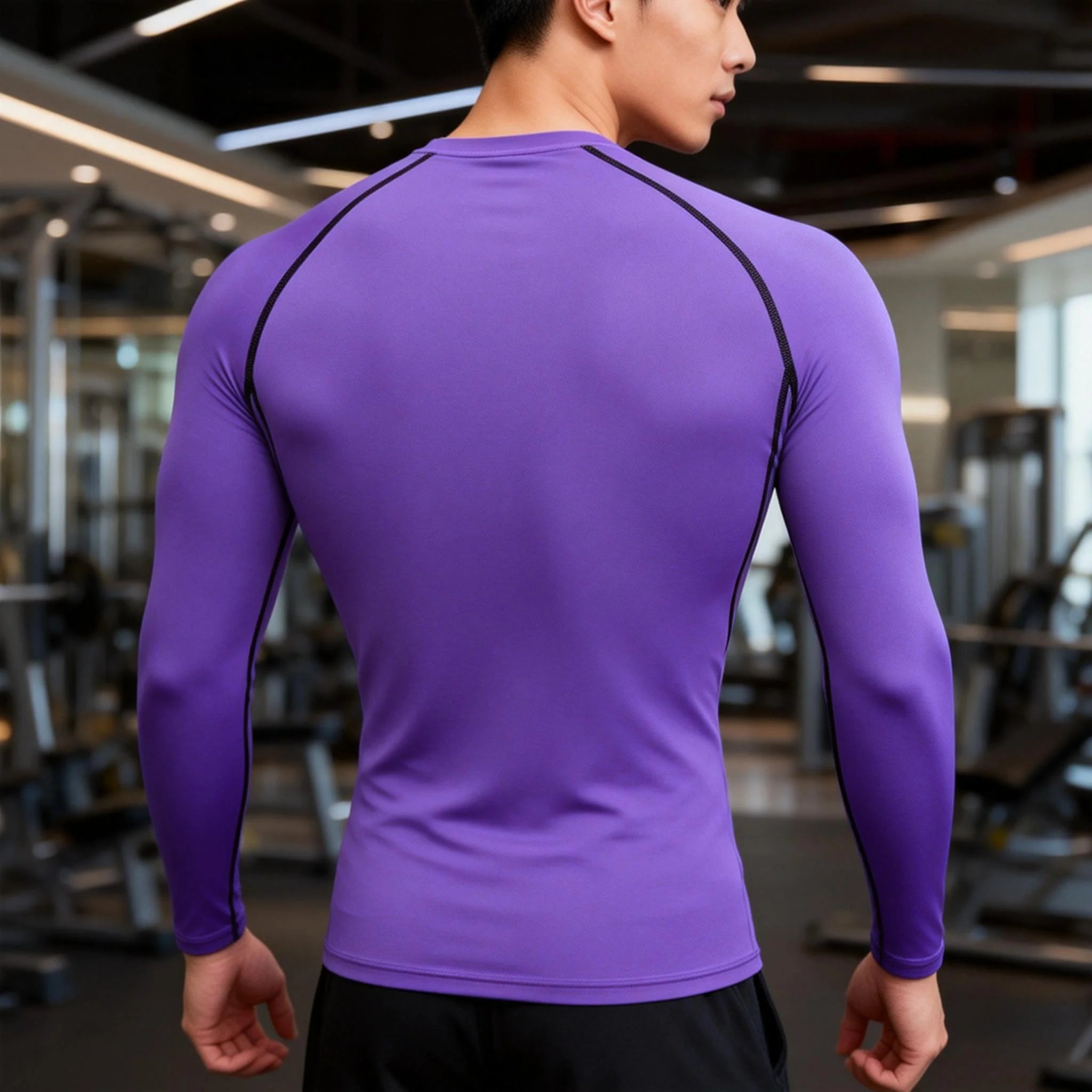 Men's Compression Running T-Shirt Long Sleeve Tight Fitting Fitness Sportswear Training Jogging Top Gym Dry Rashguard