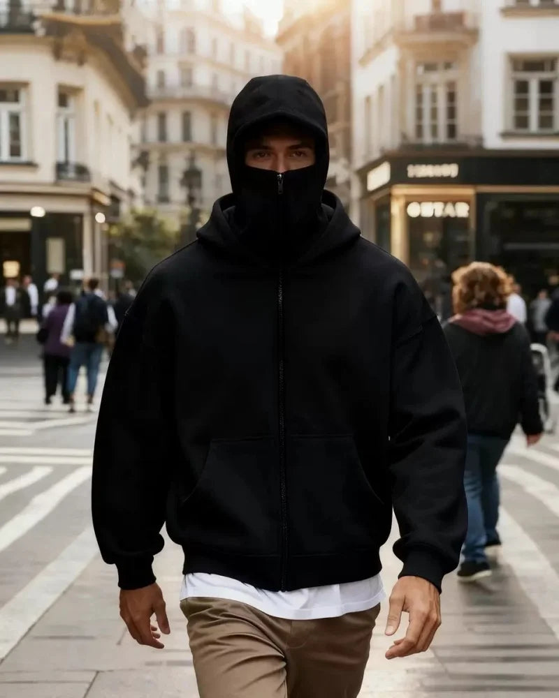 Men's Double Hood Zip Sweatshirt – Couple's Fashion Hoodie