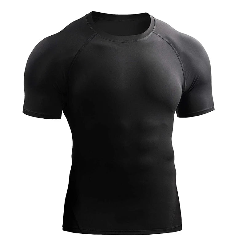 Men's Compression T-Shirt 2025 – Quick Dry Athletic Gym Workout Shirt