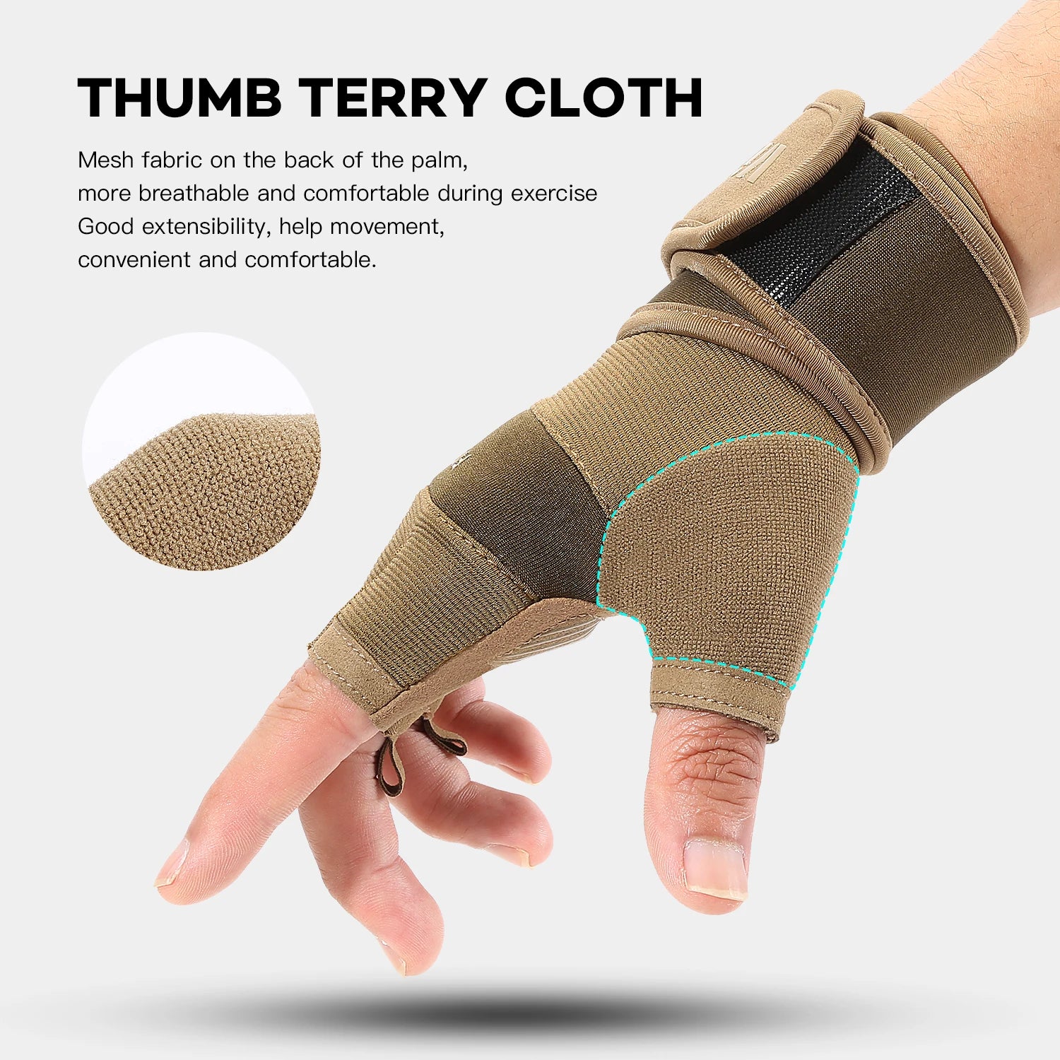 Half Finger Gym Gloves – Anti-Slip Weightlifting Gloves with Wrist Support