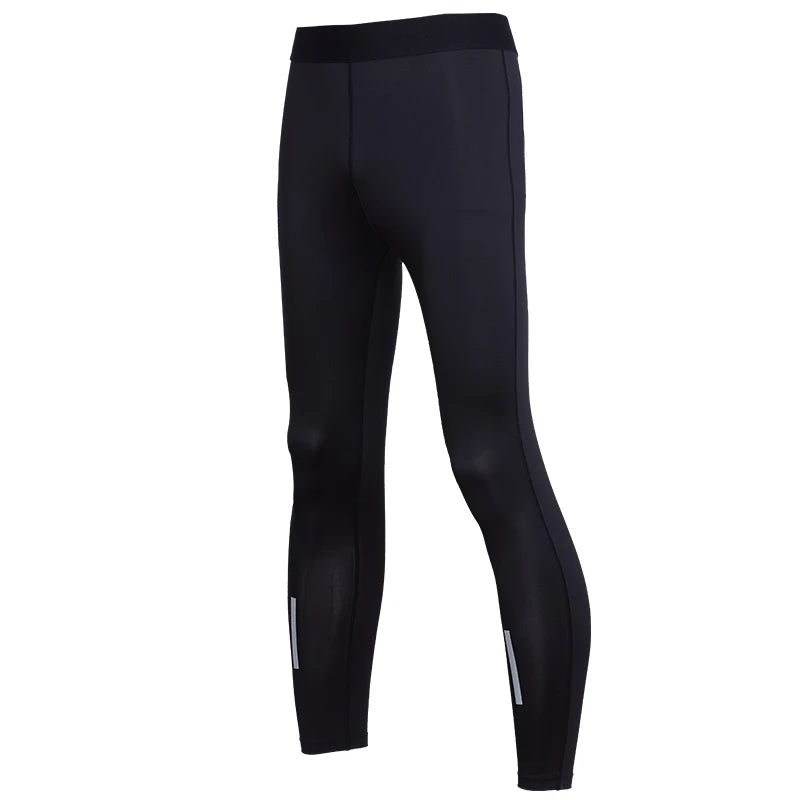VANSYDICAL Men's Compression Pants – Reflective Striped Basketball Leggings