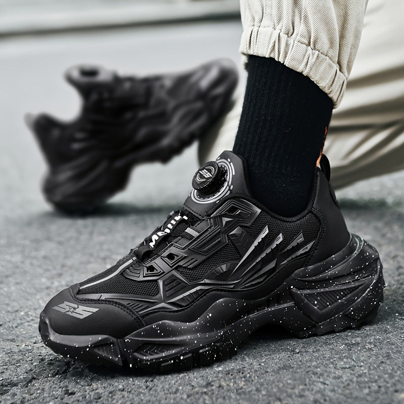 Men's Breathable Running Shoes, Lightweight Sneakers with Cushioned TPU Sole, Lace-Up Closure, Non-Slip Rubber Outsole, Gym Jogging Fitness Footwear, Striped Design, Comfortable Fit, All-Season for Fitness Enthusiasts