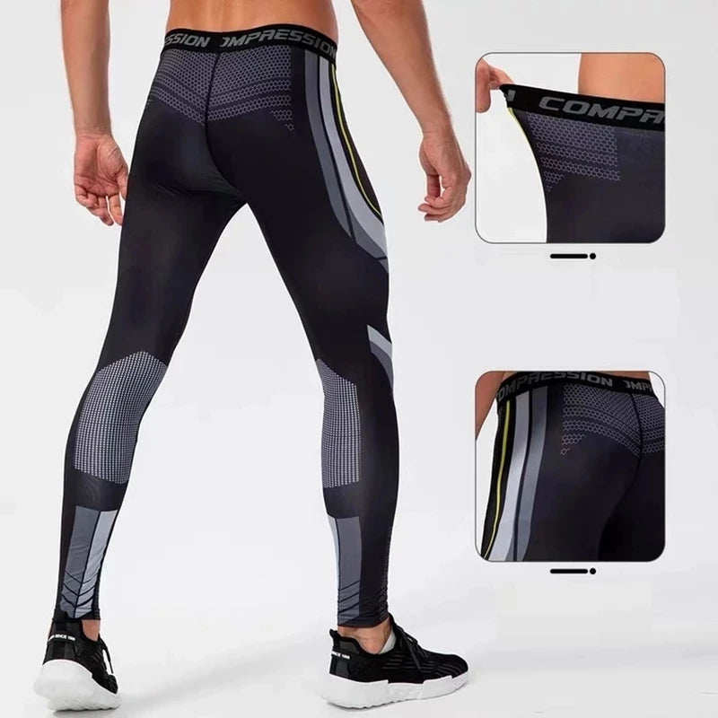 Men's Running Compression Leggings – Quick Dry Gym Fitness Tights