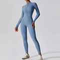 Women's Yoga Jumpsuit – Long Sleeve Zipper Fitness One-Piece