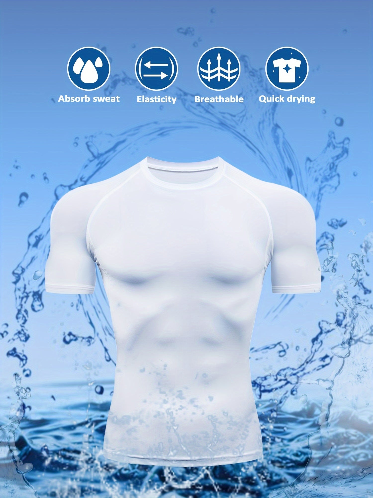 Ultra-Soft ComfyFit T-Shirt - Quick-Drying, Highly Stretchy, Sweat-Absorbing, Breathable, and Moisture-Wicking for Men's Summer Outdoor Fitness Activities and Sports - Ideal for Gym, Running, Cycling, and Hiking